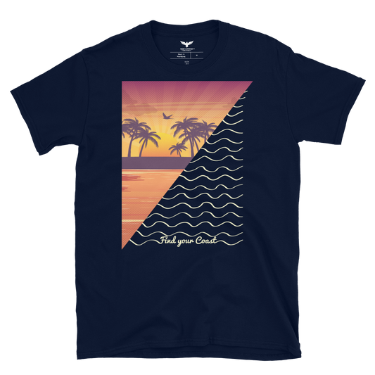 T-Shirt mit Ozean-Sonnenuntergangs-Motiv