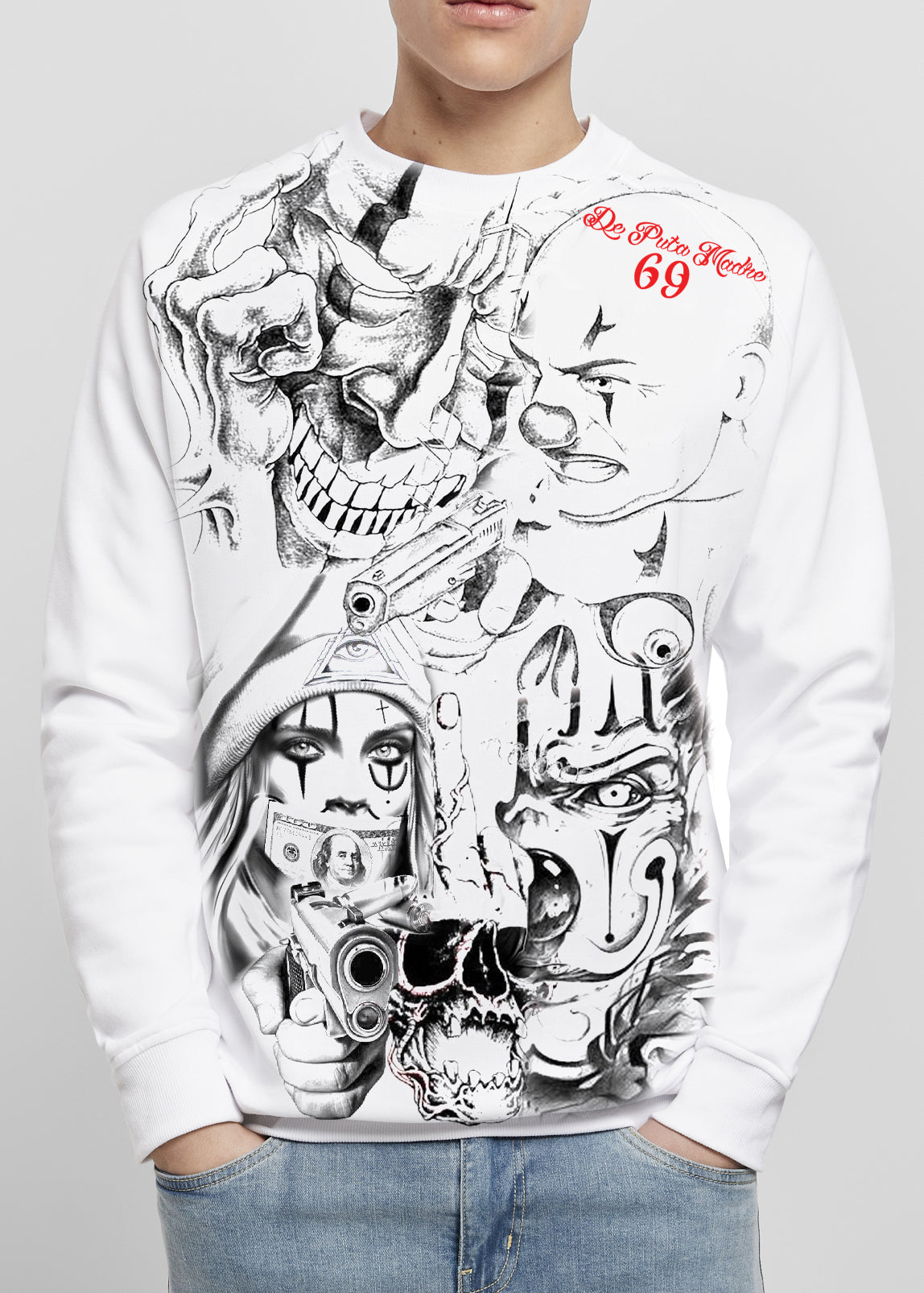 Herren-Pullover im Chicano-Gang-Design