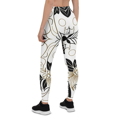 Unsere stilvollen Leggings in Weiß, Schwarz und Gold