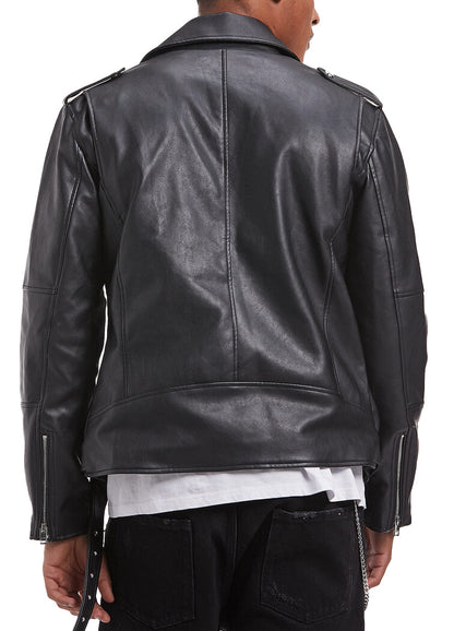 Herren-Bikerjacke aus Kunstleder