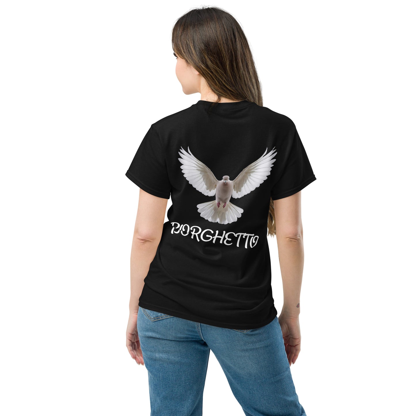 Klassisches Damen-T-Shirt mit Tauben-Design